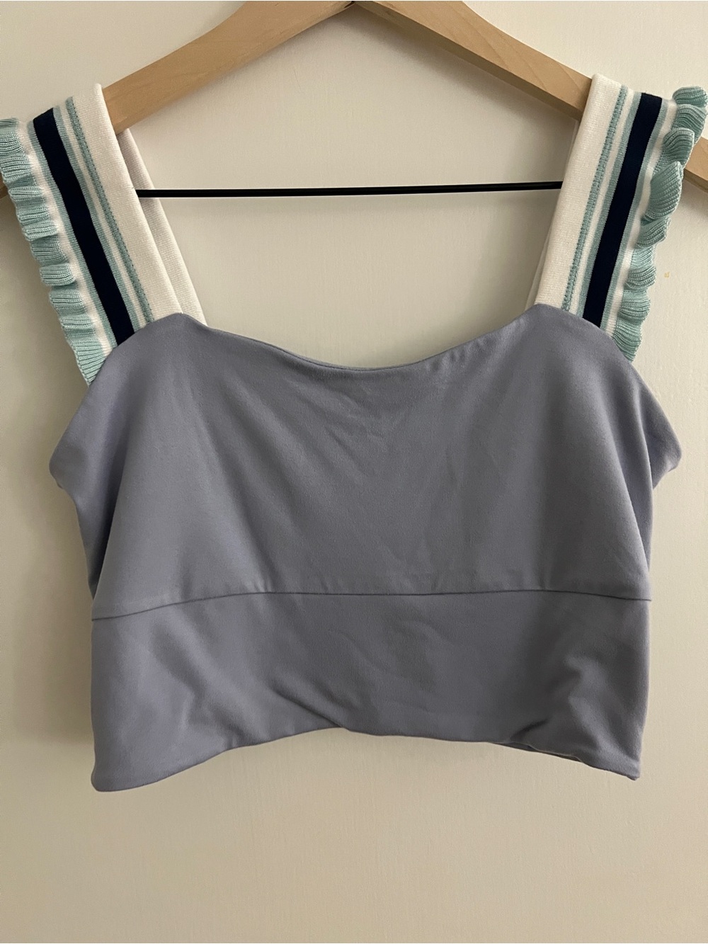 FP Movement by Free People Lavender Crop Tank with Striped Ribbon Straps - Picture 5 of 11
